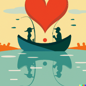 Fishing together in a boat - Valentines Day gift certificate